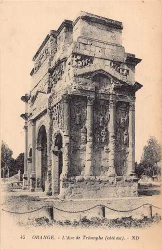 C027 Frankreich, Orange L'Arc de Triomphe Vintage Postkarte