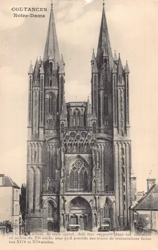 C026 Frankreich, Coutances Notre-Dame Vintage Postkarte