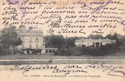 C032 Frankreich, Paris Le Chateau de Bagatelle 1914 alte Postkarte