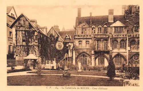 C032 Frankreich, La Cathedrale de Rouen Cour d'Albane Vintage Postkarte