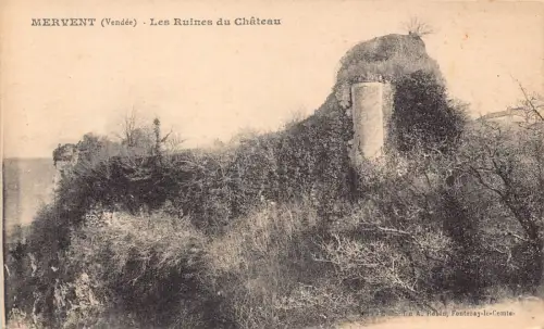 C033 Frankreich, Mervent Les Ruines du Chateau Postkarte
