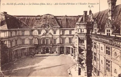 C033 Frankreich, Blois Le Chateau Aile Gaston d'Orleans Vintage Postkarte