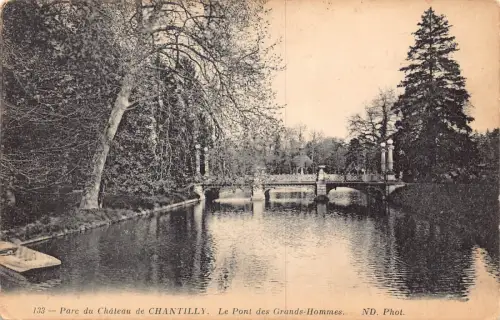 C032 Frankreich, Parc du Chateau de Chantilly le Pont des Grands-Hommes Postkarte