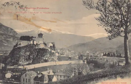 C034 Frankreich, Lourdes Le Fort et Vallee d'Argeles Vintage Postkarte