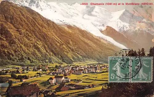 C034 Frankreich, Chamonix et le Montblanc 1911 Vintage Postkarte