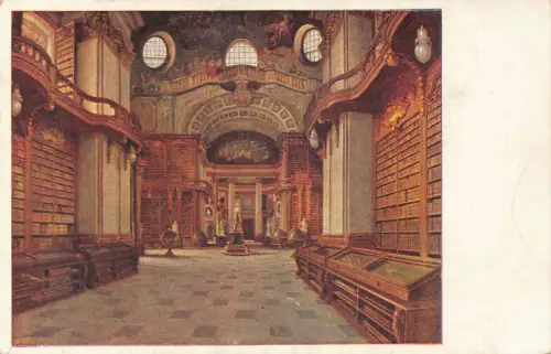 C035 Österreich, Wien Alte Kaiserburgbibliothek 1923 Vintage Postkarte