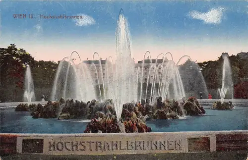 C035 Österreich, WIEN III. Hochstrahlbrunnen Vintage Postkarte