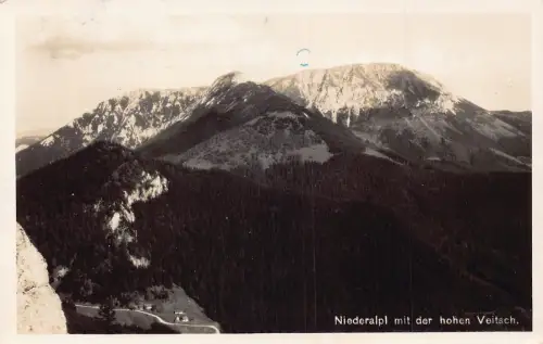 C039 Österreich, Niederalpl mit der hohen Veitsch 1934 alte Postkarte