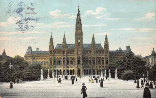 C040 Österreich, Wien Rathaus 1935 alte Postkarte