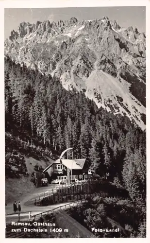 B209 Österreich Ramsau Gasthaus zum Dachstein Hotel RPPC Vintage Postkarte