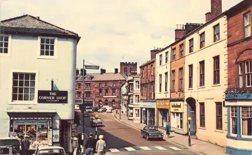 B210 England Kings Street Penrith Auto The Corner Shop Vintage Postkarte