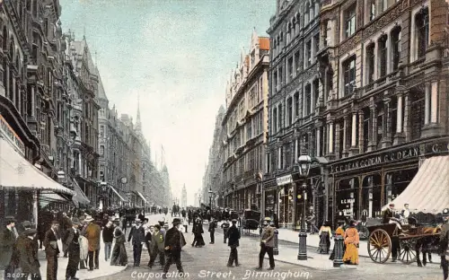 B211 England Corporation Street Birmingham CC Dean Shop Vintage Postkarte