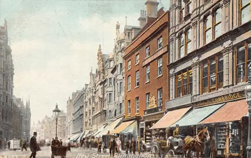 B211 England Birmingham New Street Combridge Shop Vintage Postkarte