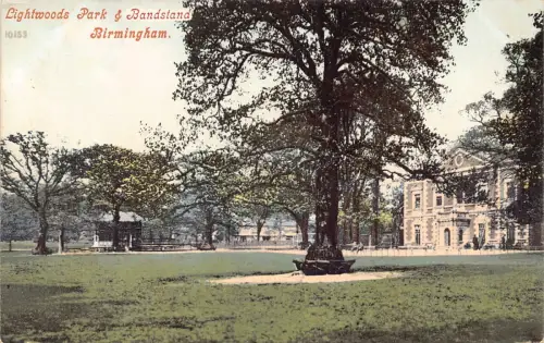B211 England Lightwoods Park & Bandstand Birmingham Vintage Postkarte
