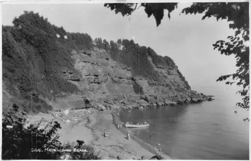 B211 England Maidencombe Beach RPPC Postkarte