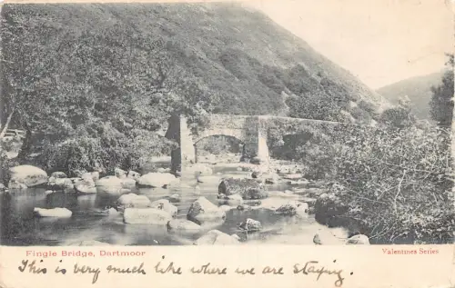 B211 England Single Bridge Dartmoor Vintage Postkarte