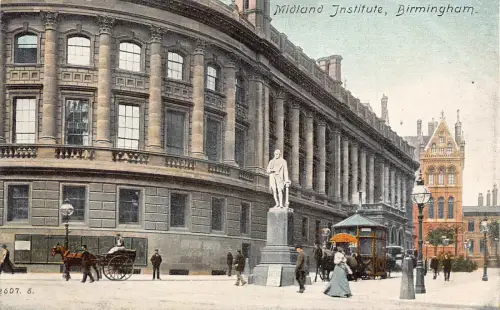 B211 England Midland Institute Birmingham Vintage Postkarte