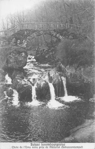 B215 Luxembourg Chute de l'Ernz noire pres de Müllertal Brücke Vintage Postkarte