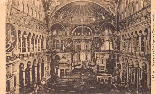 B216 Türkei Interieur de Ste Sophie a Constantinople Istanbul Vintage Postkarte