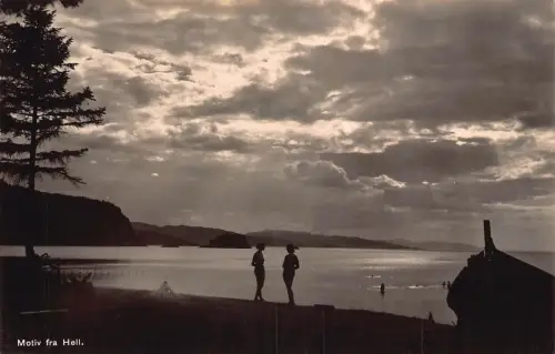 B217 Norwegen Motiv fra Hell Lake RPPC Vintage Postkarte