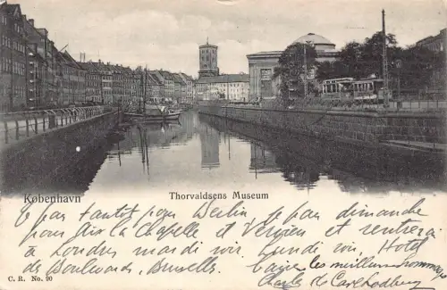 B219 Dänemark 1905 Kopenhagen Thorvaldsens Museum Vintage Postkarte