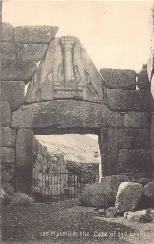 B220 Griechenland Mykene Das Tor der Löwen Vintage Postkarte