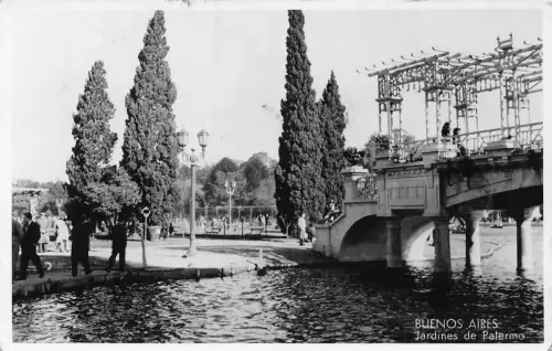 B222 Argentinien Buenos Aires Jardines de Palermo Garten RPPC Postkarte