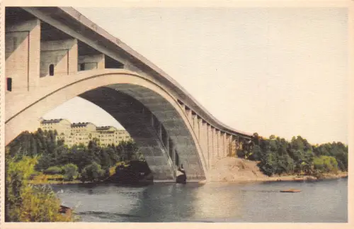 B222 Schweden Stockholm Die Tranebergbrücke Vintage Postkarte