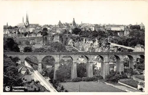 B222 Luxemburg Panoramabrücke RPPC Vintage Postkarte