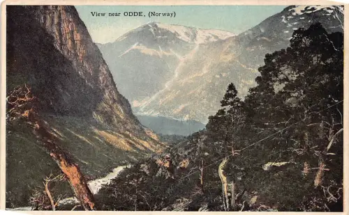 B222 Norwegen Ansicht bei Odde Mountain Vintage Postkarte