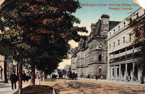 B223 Kanada Ottawa Wellington Street zeigt Rideau Club Vintage Postkarte
