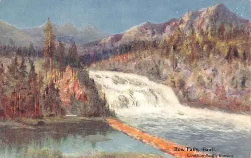 B223 Kanada Canadian Pacific Railway Bow Falls Banff Kunst Vintage Postkarte