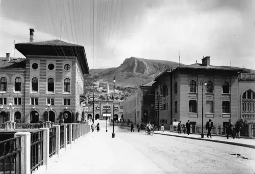 B224 Bosnien und Herzegowina Mostar Hotel Neretva i Titov most RPPC Postkarte