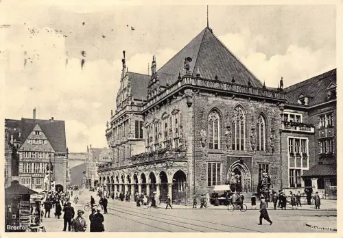 B234 Deutschland 1932 Bremer Rathaus Rathaus Vintage Postkarte
