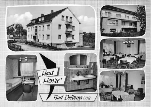 B234 Deutschland 1968 Haus Henze Bad Driburg Hotel Restaurant RPPC Postkarte