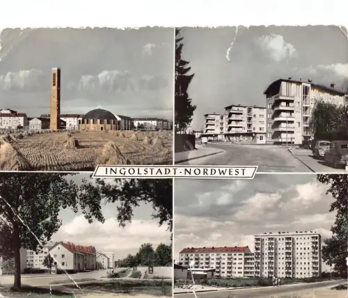 B235 Deutschland Ingolstadt Nordwest Mehransicht RPPC Postkarte