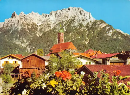 B234 Deutschland Mittenwald Oberbayern gegen Karwendelgebirge Vintage Postkarte