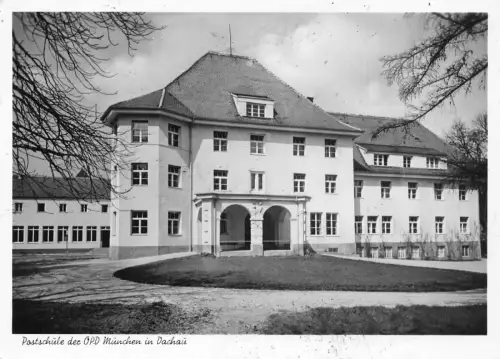 B235 Deutschland Postschule der OPD München in Dachau Schule RPPC Postkarte