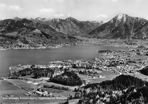 B235 Deutschland Bad Wiessee Rottach Egern Tegernsee mit Wallberg RPPC Postkarte