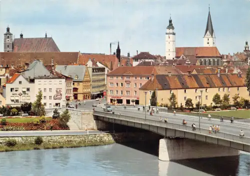 B236 Deutschland Ingolstadt Brücke Ansicht Vintage Postkarte