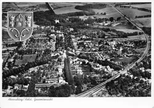 B236 Deutschland 1956 Ahrensburg Holst Gesamtansicht Gesamtansicht RPPC Postkarte