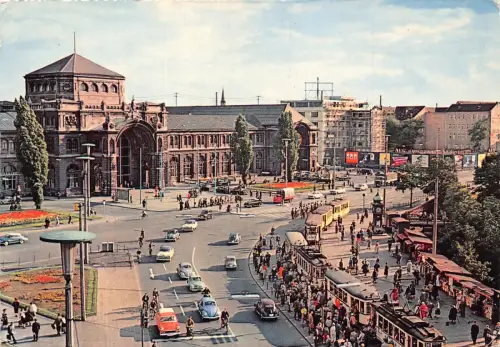 B236 Deutschland Nürnberg Hauptbahnhof Bahnhof Wagen Straßenbahn Oldtimer Postkarte