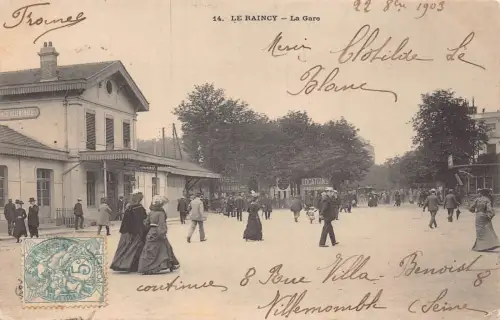 Frankreich Le Raincy Bahnhof Gare 1903 Vintage Postkarte L551