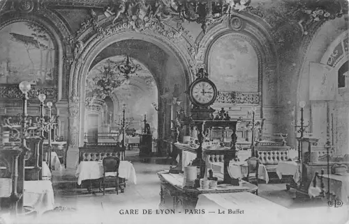 Frankreich Paris Gare de Lyon Buffet Restaurant 1909 Vintage Postkarte L551