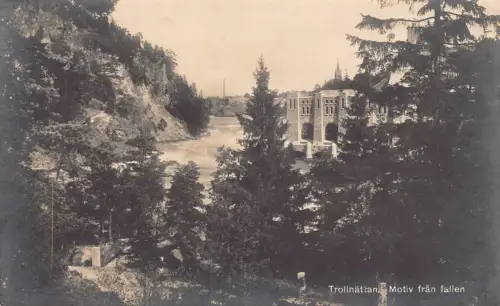 B237 Schweden Trollhaettan Motiv fra gefallen Vintage Postkarte