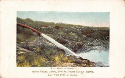 B238 Algerien 1912 Iklima Naturquelle Hafen Aux Poules Bahnhof Vintage Postkarte