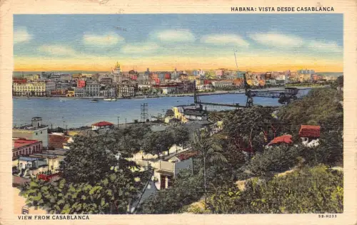 B238 Kuba Havanna Blick von Casablanca 1950 Postkarte
