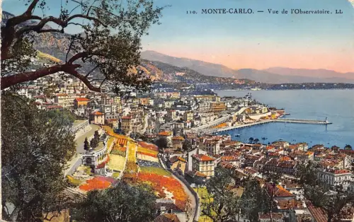 B238 Monaco Vue de l'Observatoire Vintage Postkarte