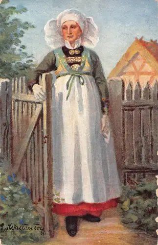 B239 Schweden Ureinwohnerin Ethno Nordiska Museet Torna harad Postkarte