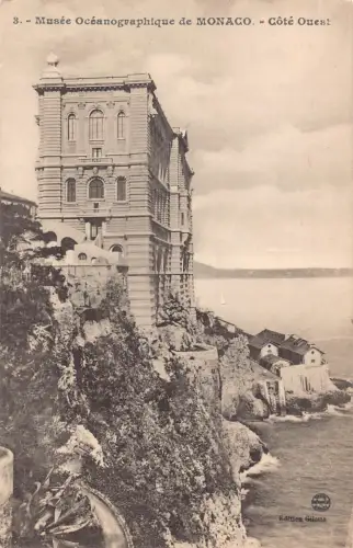 B241 Monaco Musee Oceanographique Cote Ouest Museum Vintage Postkarte